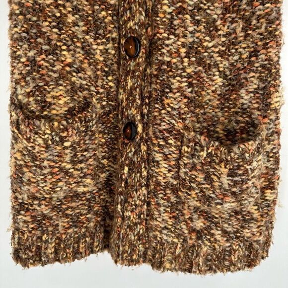 Anthropologie Tabitha Wool Blend Chunky Knit Cardigan Sweater Tan Size Small - Picture 4 of 11